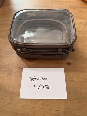 Calpak Clear Small Cosmetic Case in Mocha